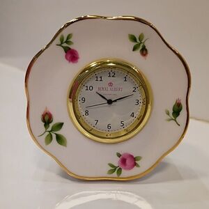 Royal Albert New Country Roses Tabletop Clock, NEW
